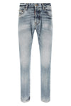 teddy used-effect stonewashed cotton denim jeans