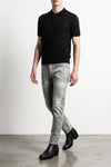642 used-effect stonewashed stretch cotton denim jeans