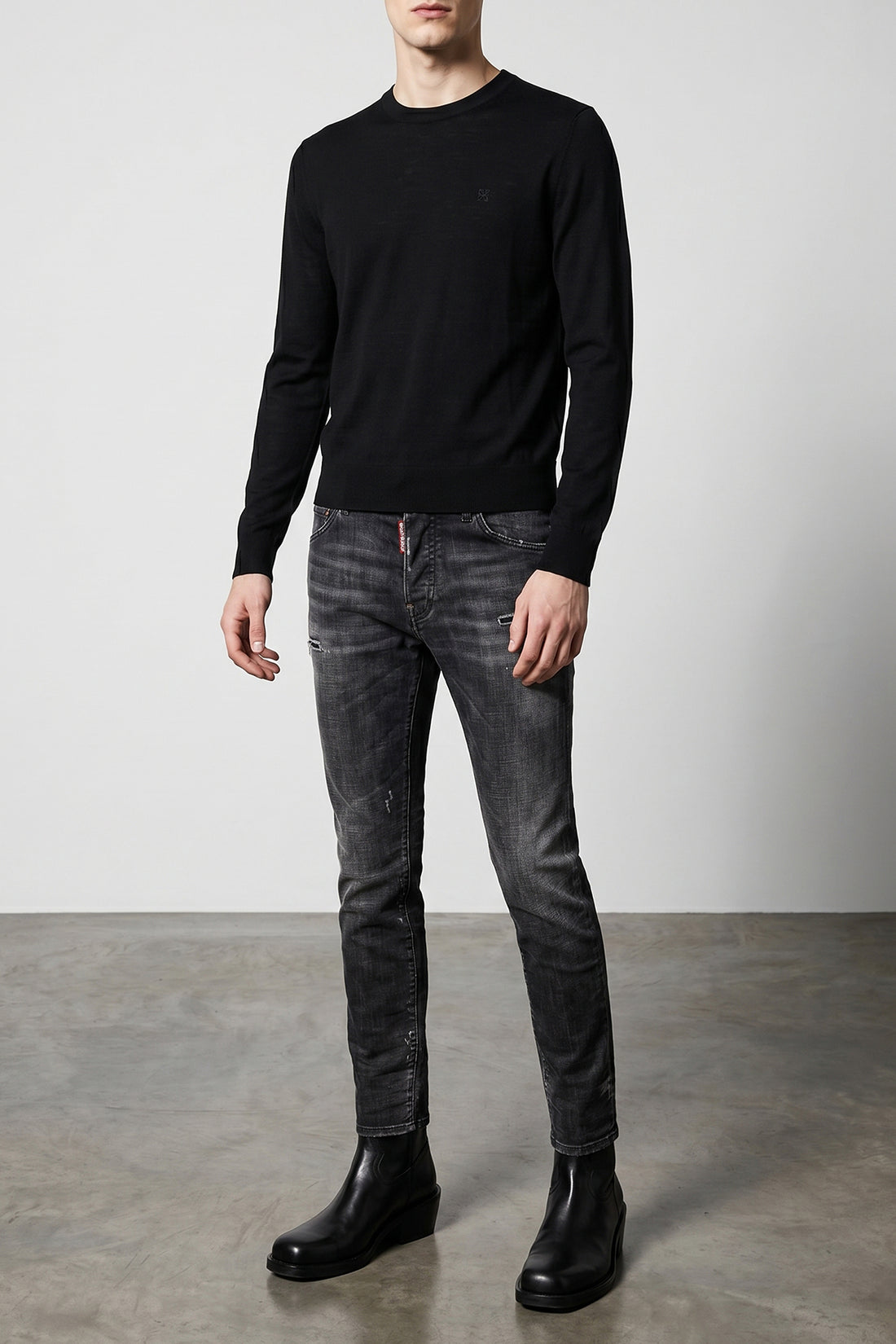 DSQUARED2 52 5-pocket teddy used-effect wash cotton denim jeans