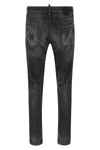 5-pocket teddy used-effect wash cotton denim jeans