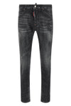 5-pocket teddy used-effect wash cotton denim jeans