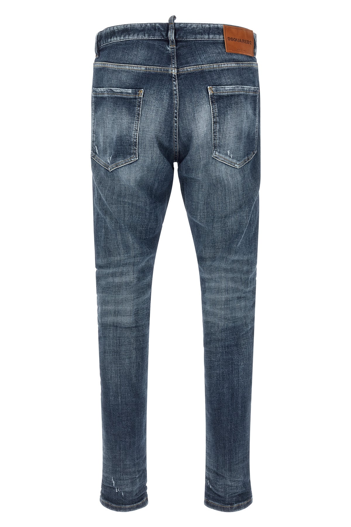 5-pocket teddy used-effect wash cotton denim jeans