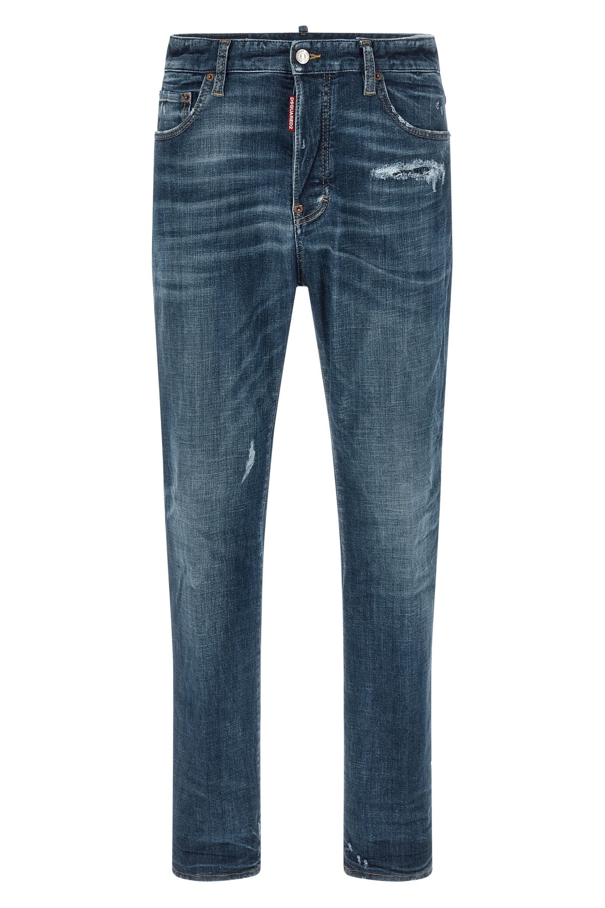 642 used-effect stonewashed stretch cotton denim jeans