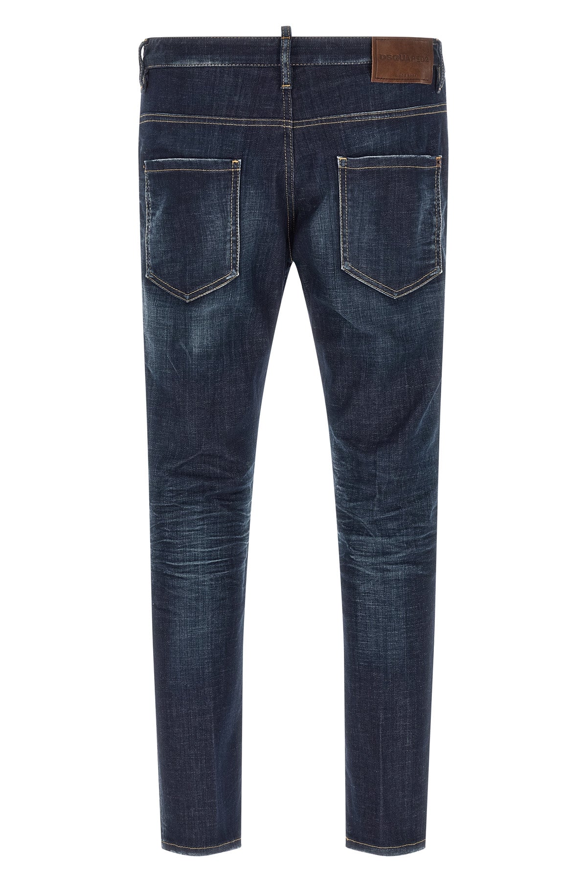 skater used-effect stonewashed cotton denim jeans