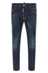 skater used-effect stonewashed cotton denim jeans