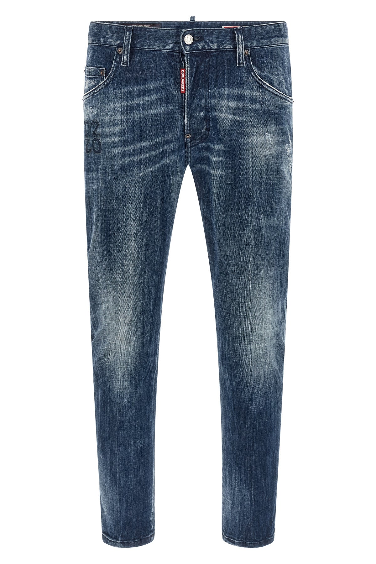 skater stone-washed cotton denim jeans