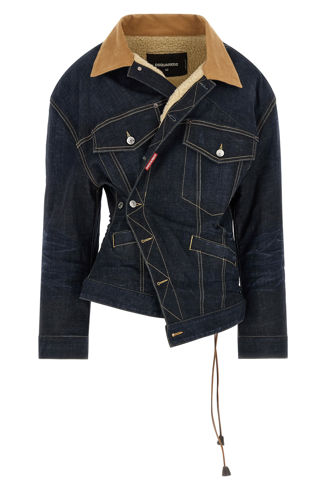 DSQUARED2 38 the wrap over dsquared2 jacket stands out for its construction
