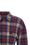 loop check patterned wool shirt