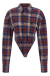 loop check patterned wool shirt