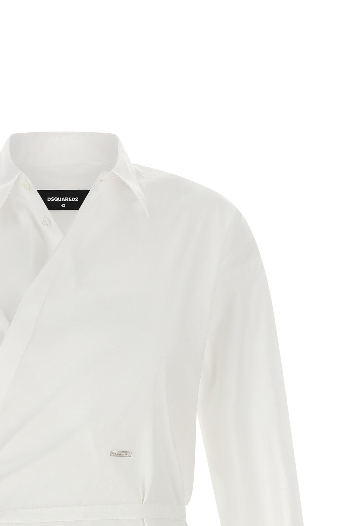 the wrap dsquared2 shirt redefines the codes of classic tailoring through a cr