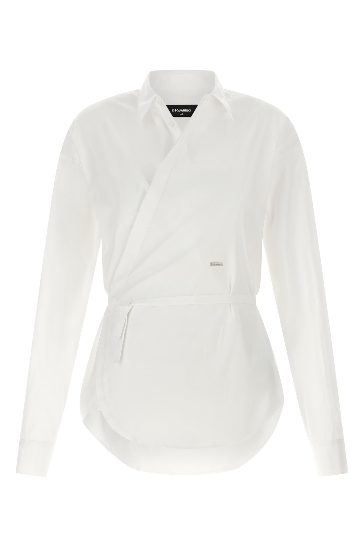 the wrap dsquared2 shirt redefines the codes of classic tailoring through a cr