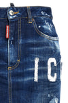 icon spray cotton denim skirt