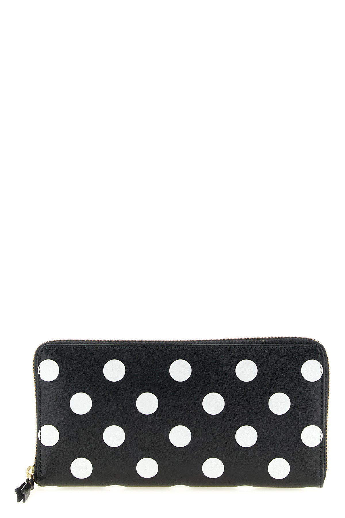 polka dots printed leather wallet