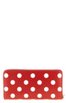 polka dots printed leather wallet