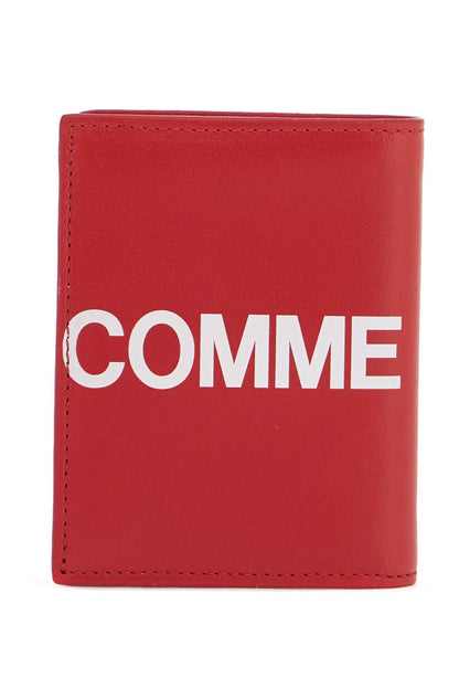 unisex red calfskin wallet with large logo sa0641hl