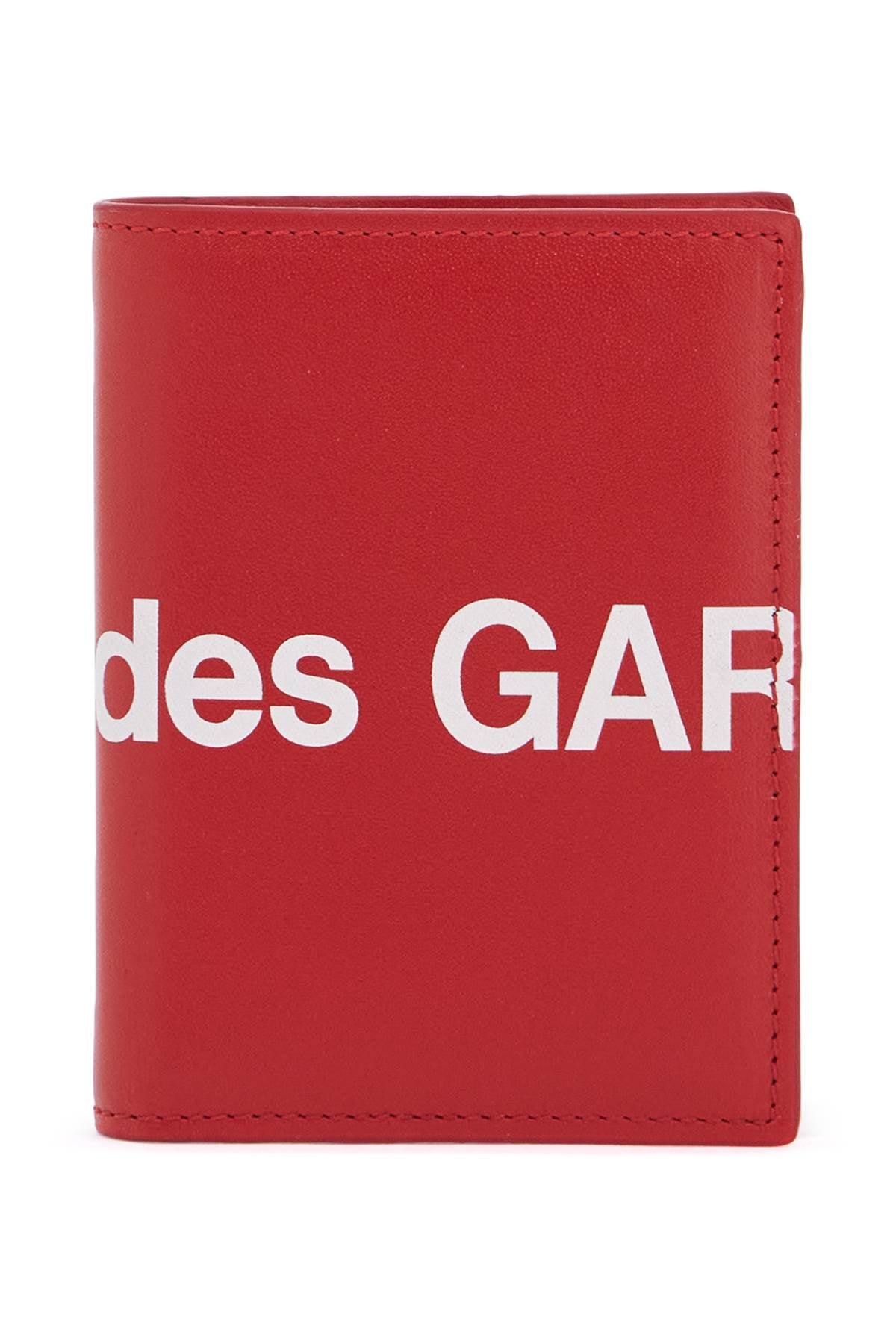 unisex red calfskin wallet with large logo sa0641hl