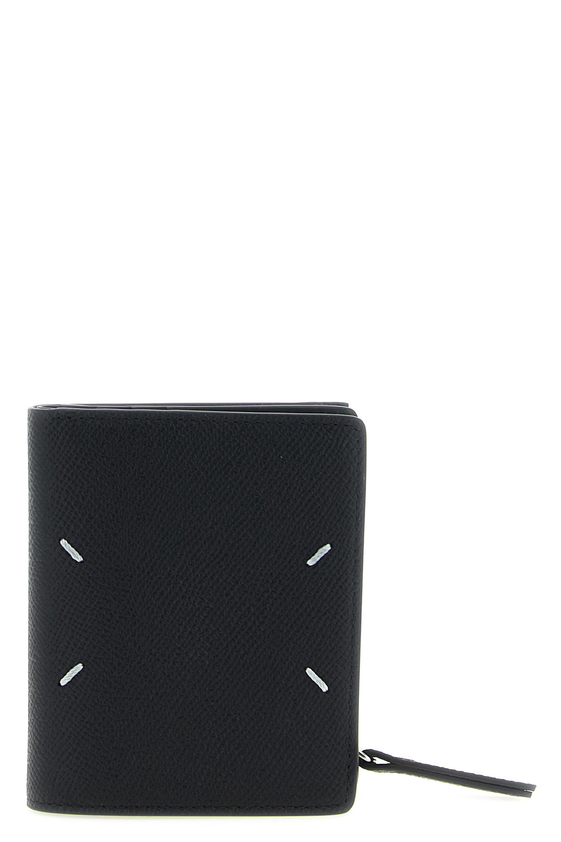 MAISON MARGIELA OS maison margielas small wallet is made of fine black hammered calf leather