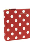 polka dots printed leather wallet