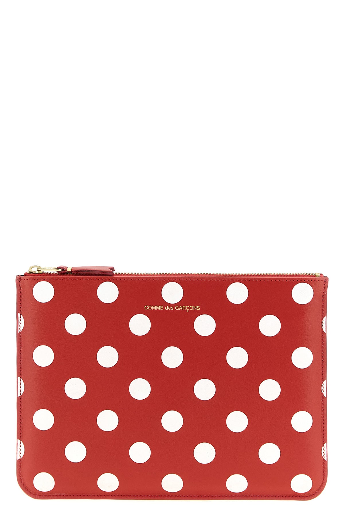 polka dots printed leather wallet