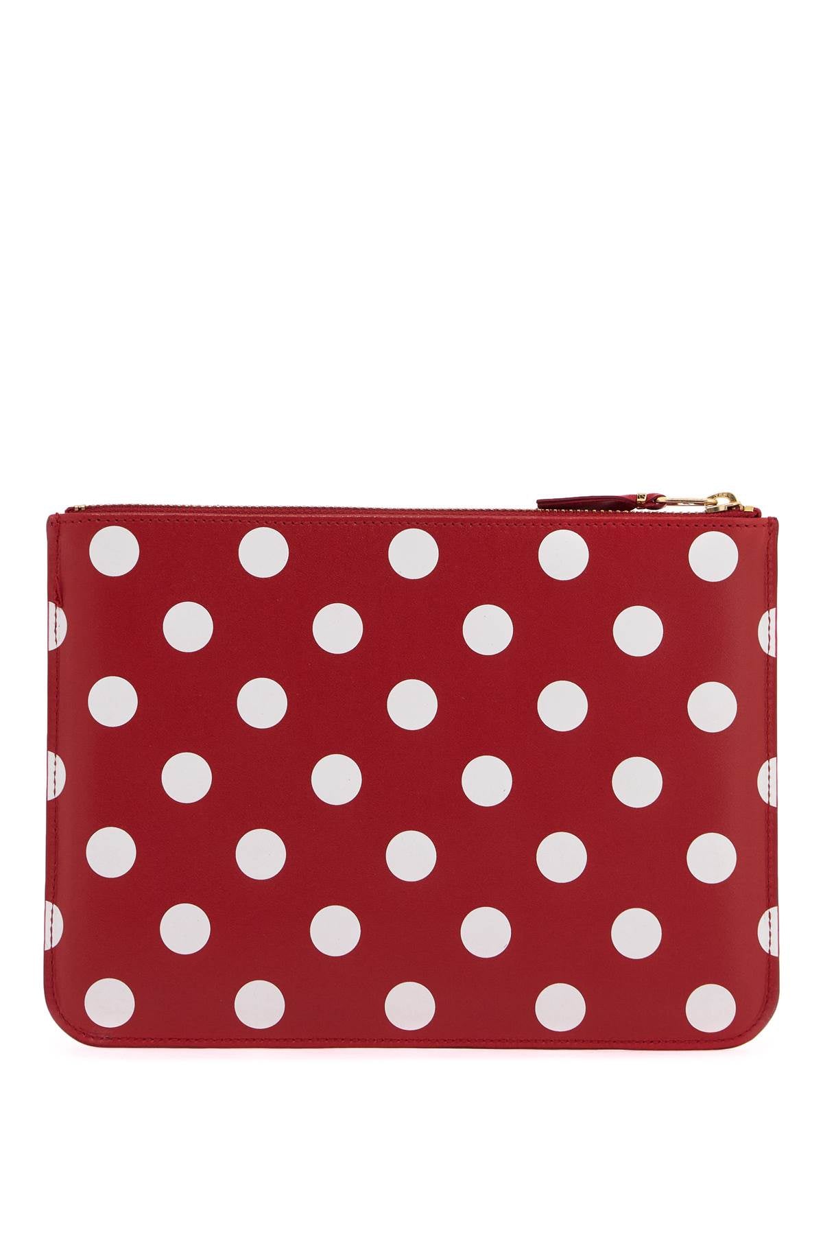 'polka dot leather pouch bag