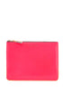 compact wallet in fluorescent pink and yellow goat leather with zip