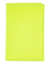 compact wallet in fluorescent yellow goat leather