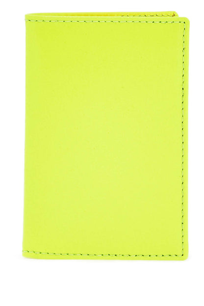 compact wallet in fluorescent yellow goat leather