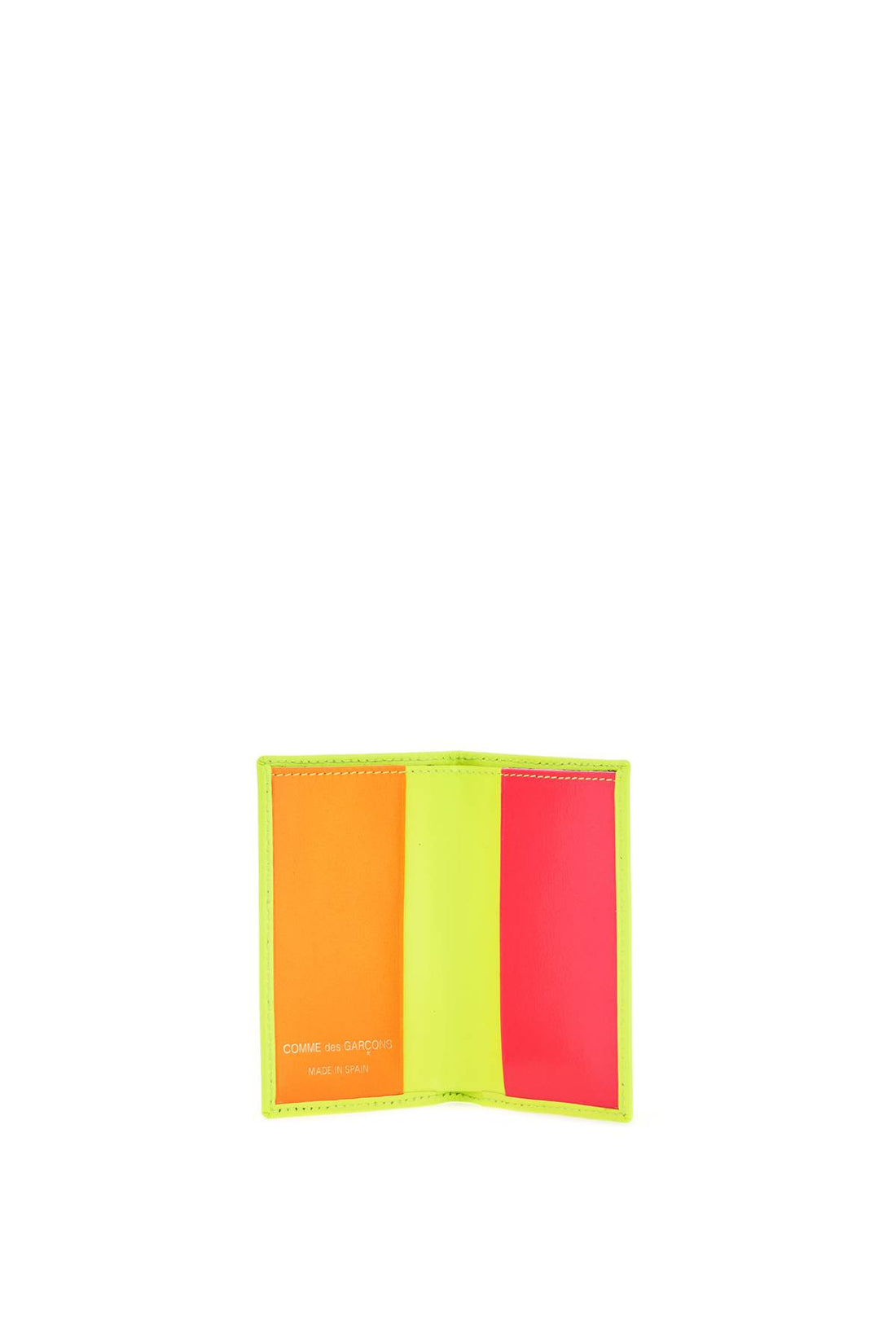 compact wallet in fluorescent yellow goat leather