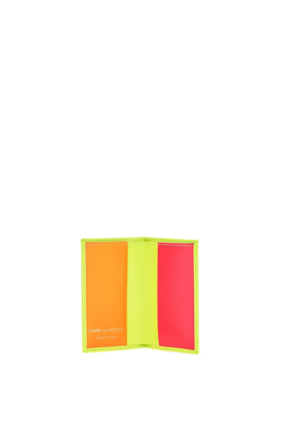 compact wallet in fluorescent yellow goat leather