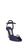 jimmy choo sacora sandals feature a structured silhouette in bright navy blue