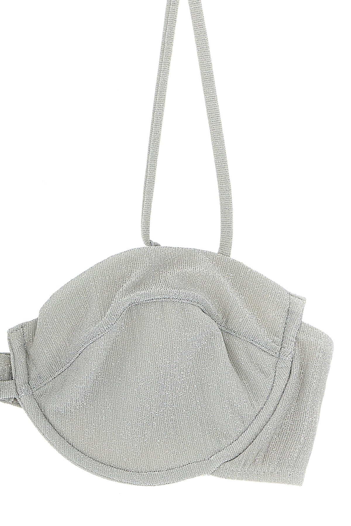 salina bikini top in stretch lurex fabric