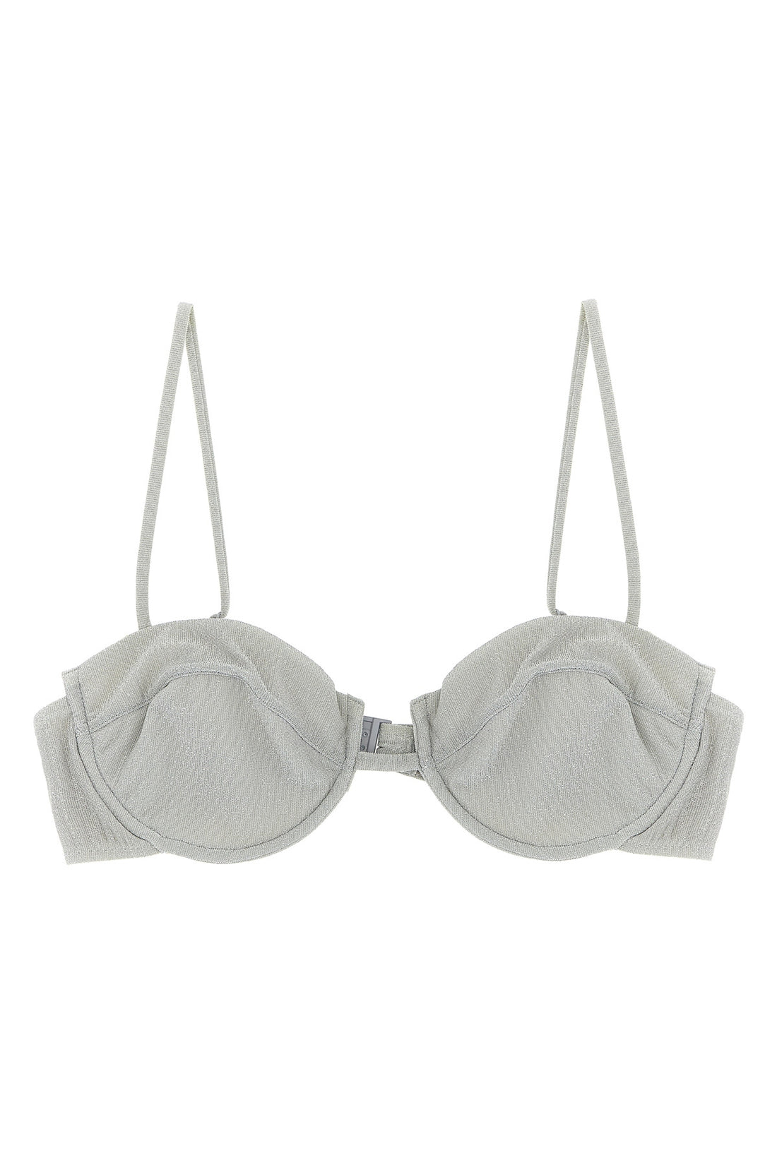 MC2 SAINT BARTH L salina bikini top in stretch lurex fabric