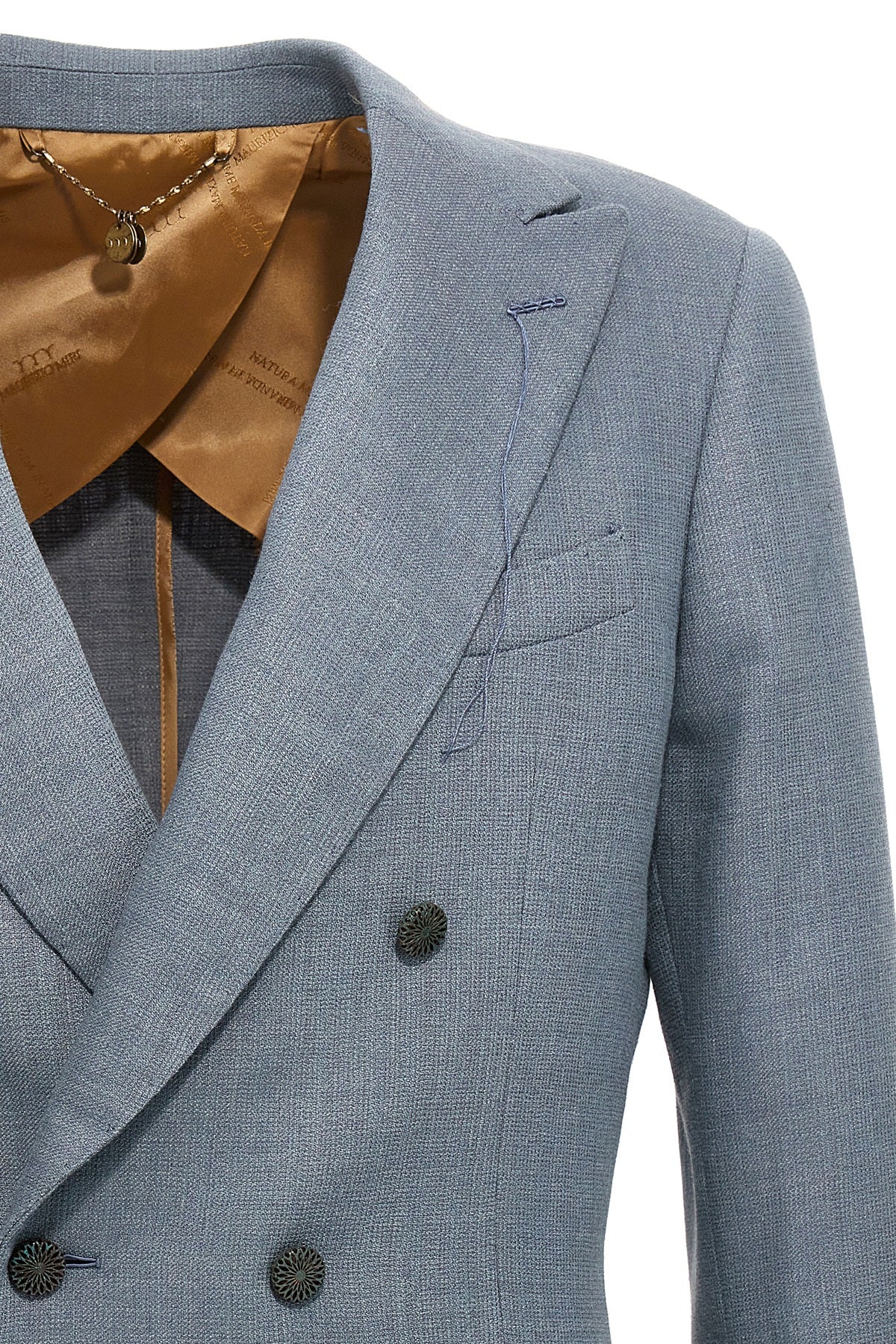 double-breasted blazer in silk blend