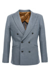 double-breasted blazer in silk blend