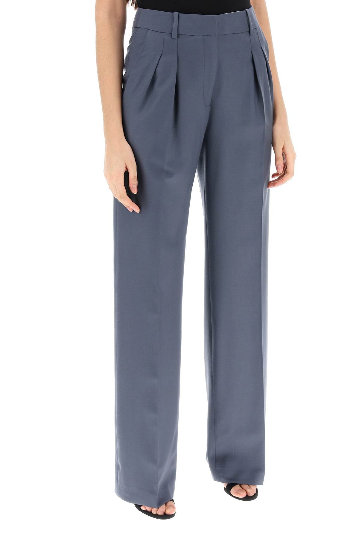 sbiru double pleat trousers