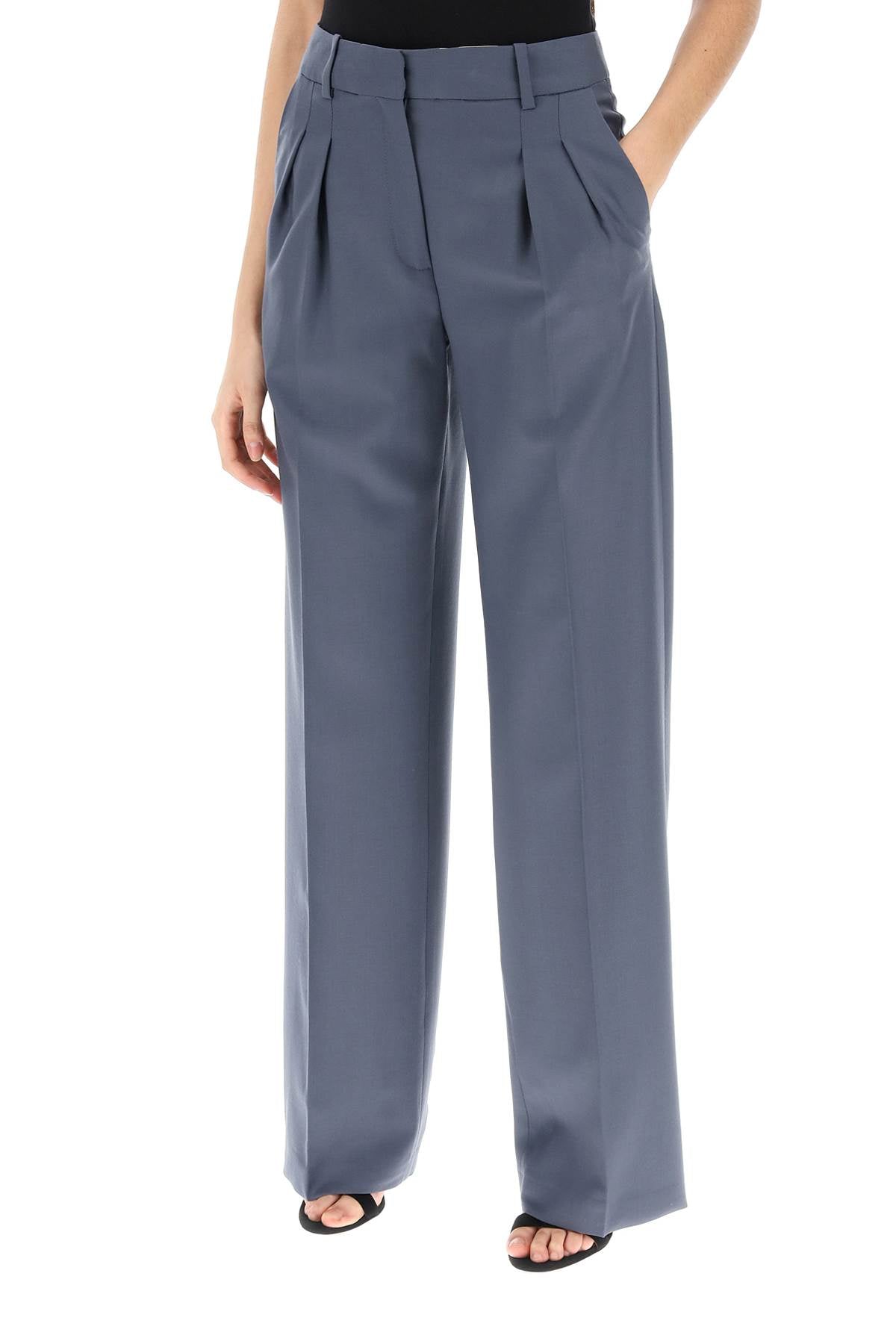 sbiru double pleat trousers