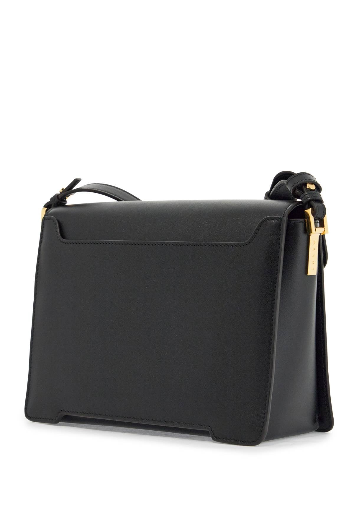 black calfskin shopping bag with distinctive closure