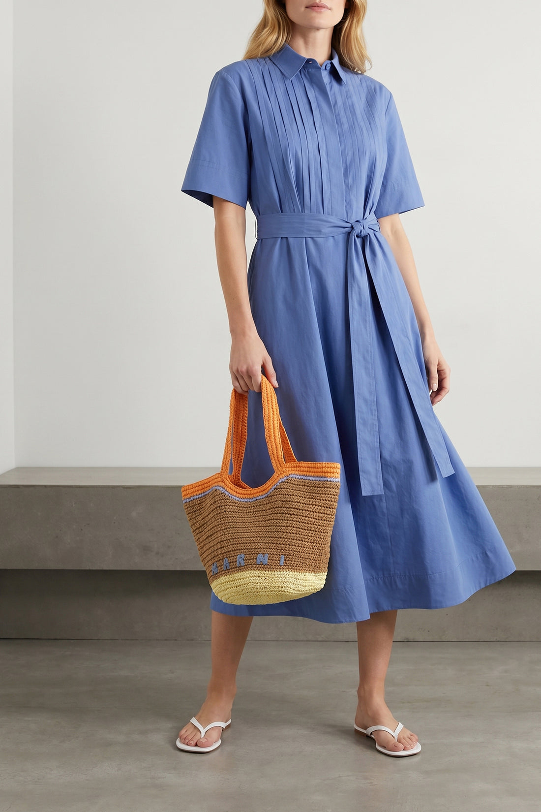 MARNI OS small seaside shopping bag in hand-woven raffia paper