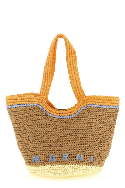 small seaside shopping bag in hand-woven raffia paper