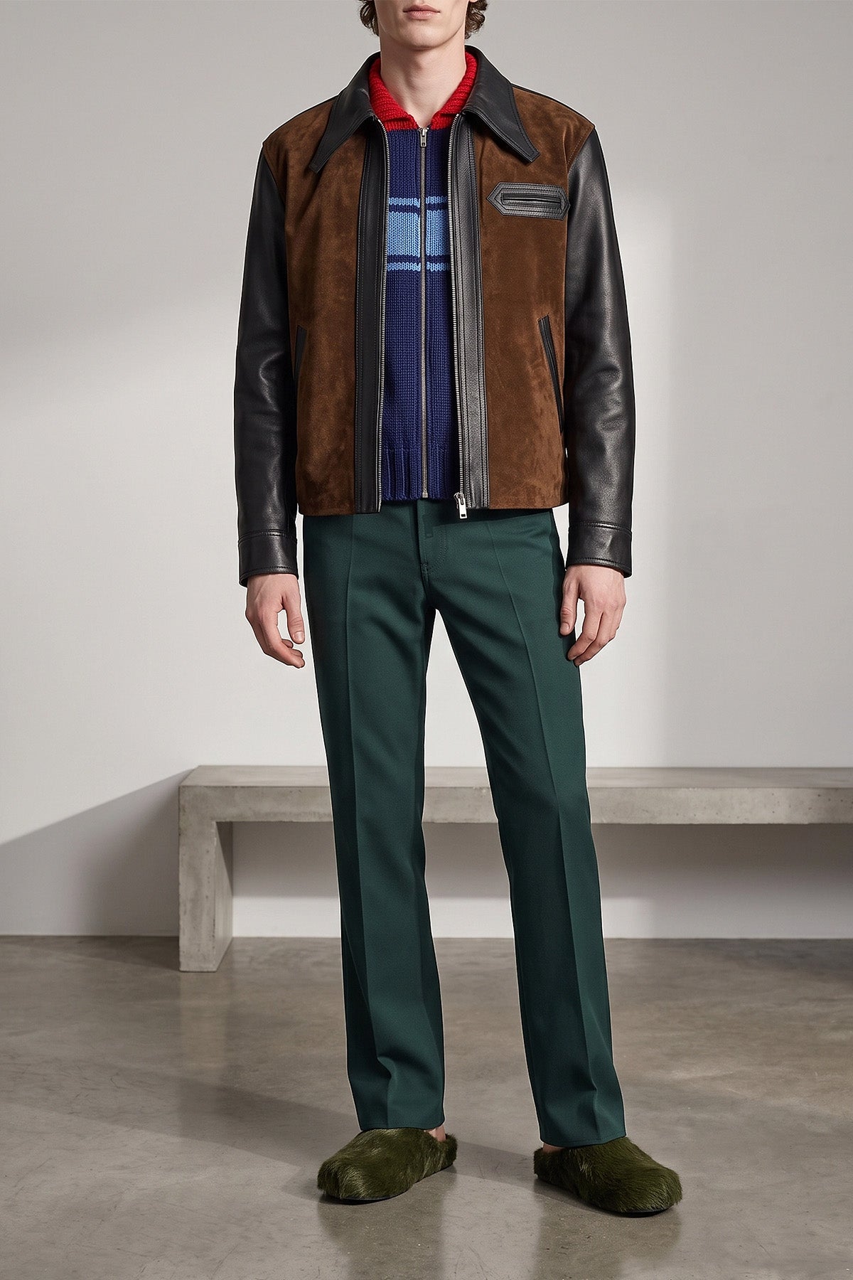fussbett long-haired calf leather sabots