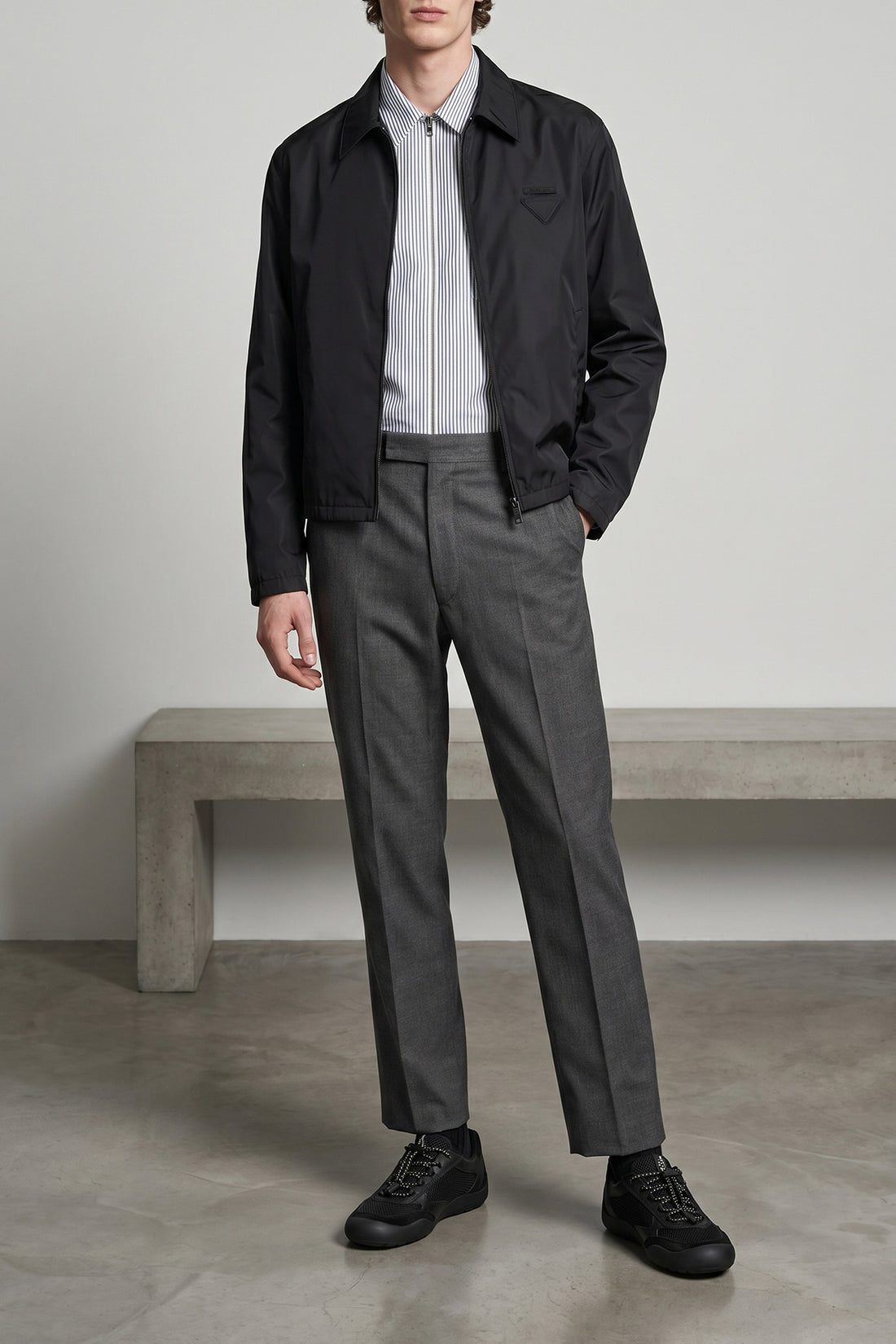 PRADA L striped light cotton poplin shirt