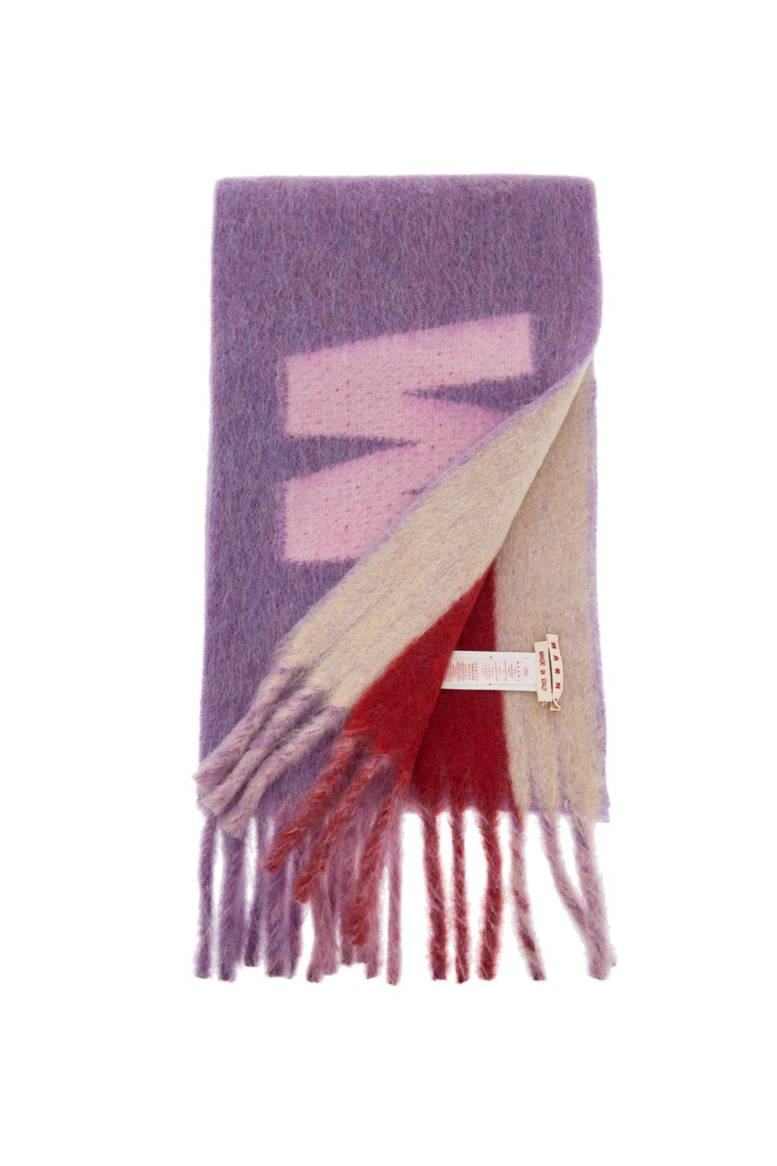 wool and mohair scarf with maxi logo