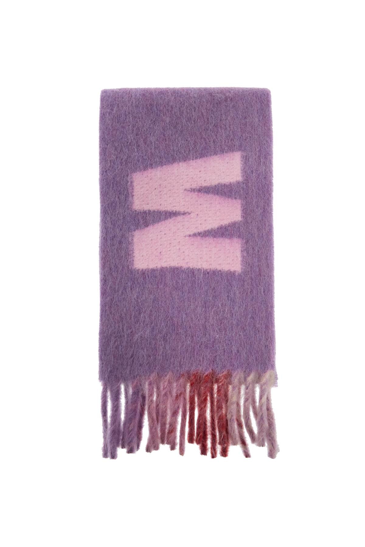 wool and mohair scarf with maxi logo