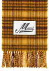 the marni checked scarf is distinguished by a brushed texture that enhances the