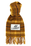 the marni checked scarf is distinguished by a brushed texture that enhances the