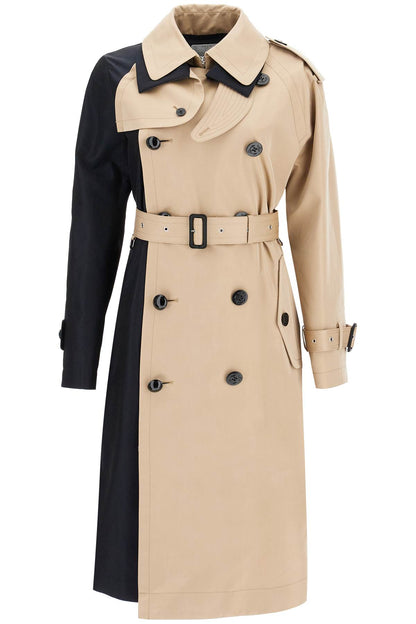 &quot;color block gabardine trench