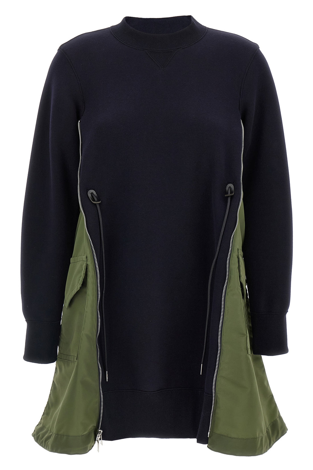 SACAI 2 sponge cotton blend mini dress