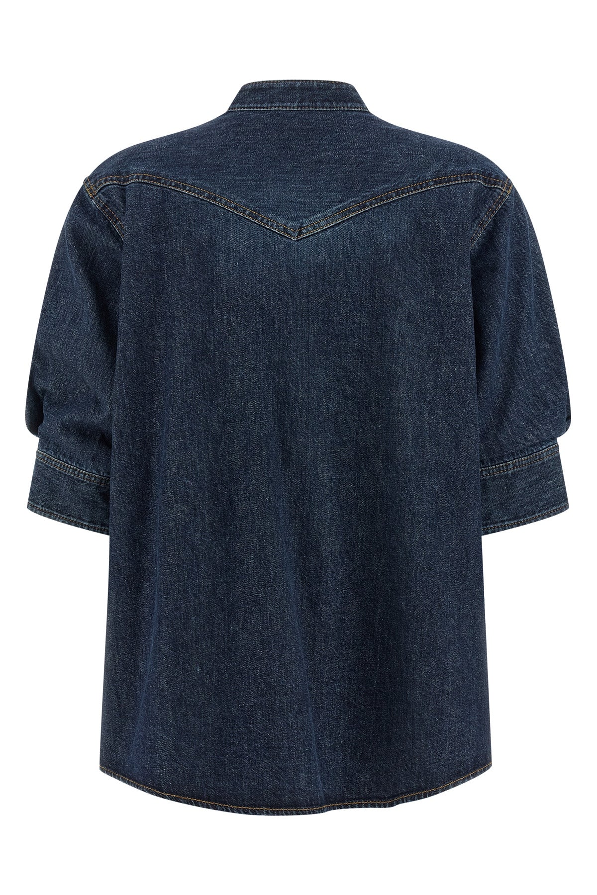 shirt-style back in cotton denim