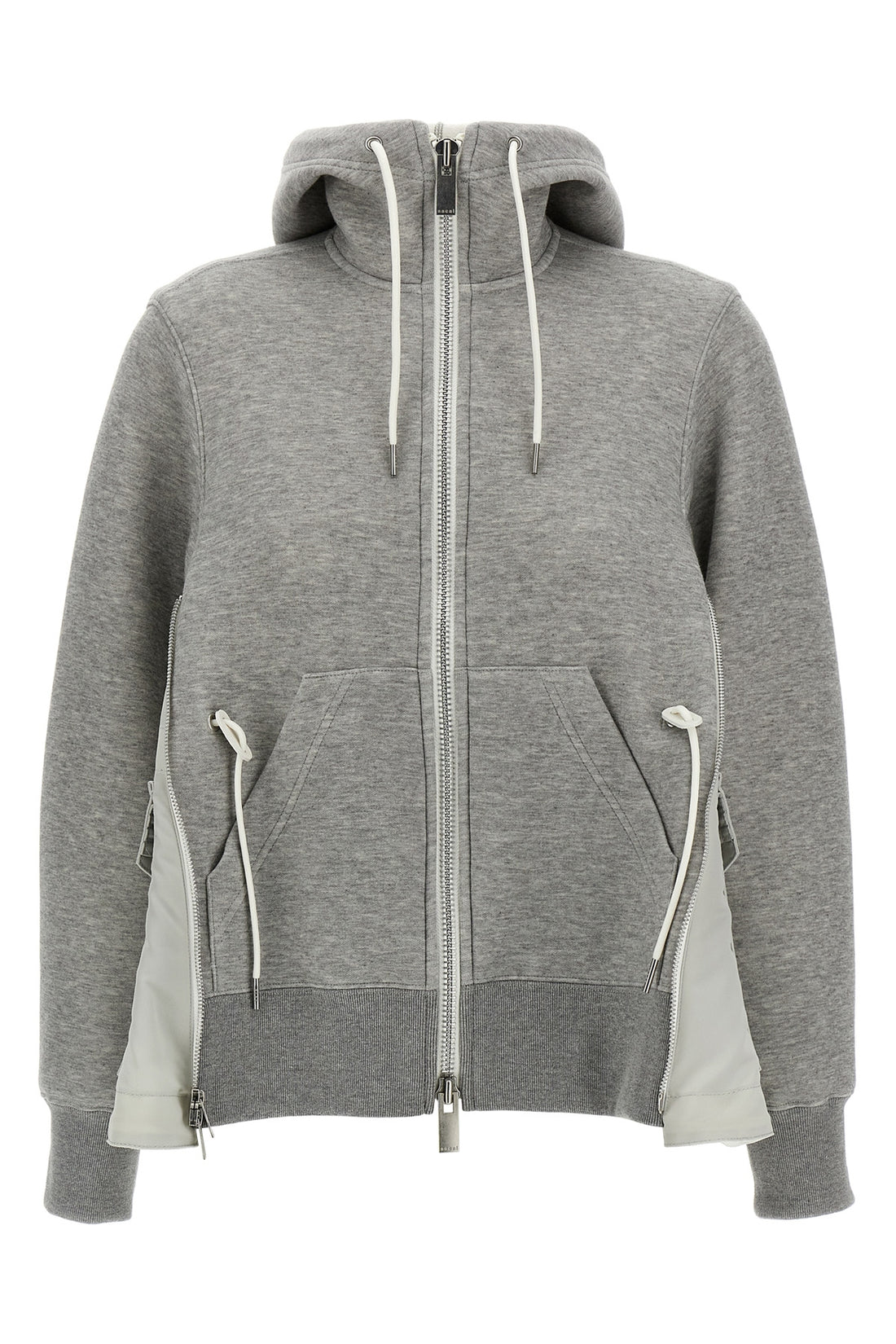 SACAI 3 sponge hoodie in mélange cotton blend