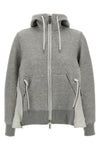sponge hoodie in mélange cotton blend